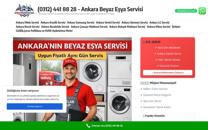 Snimka zaslona za ankaratamirservisi.com