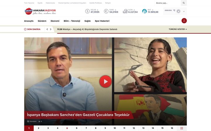 Screenshot of ankarayaziyor.com