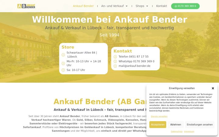 Screenshot of ankauf-bender.de