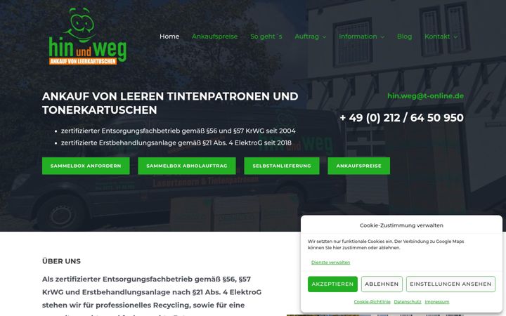 Screenshot of ankauf-leerkartuschen.de