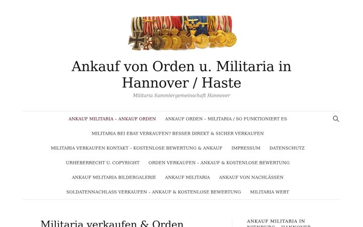 Screenshot of ankauf-militaria-orden.de