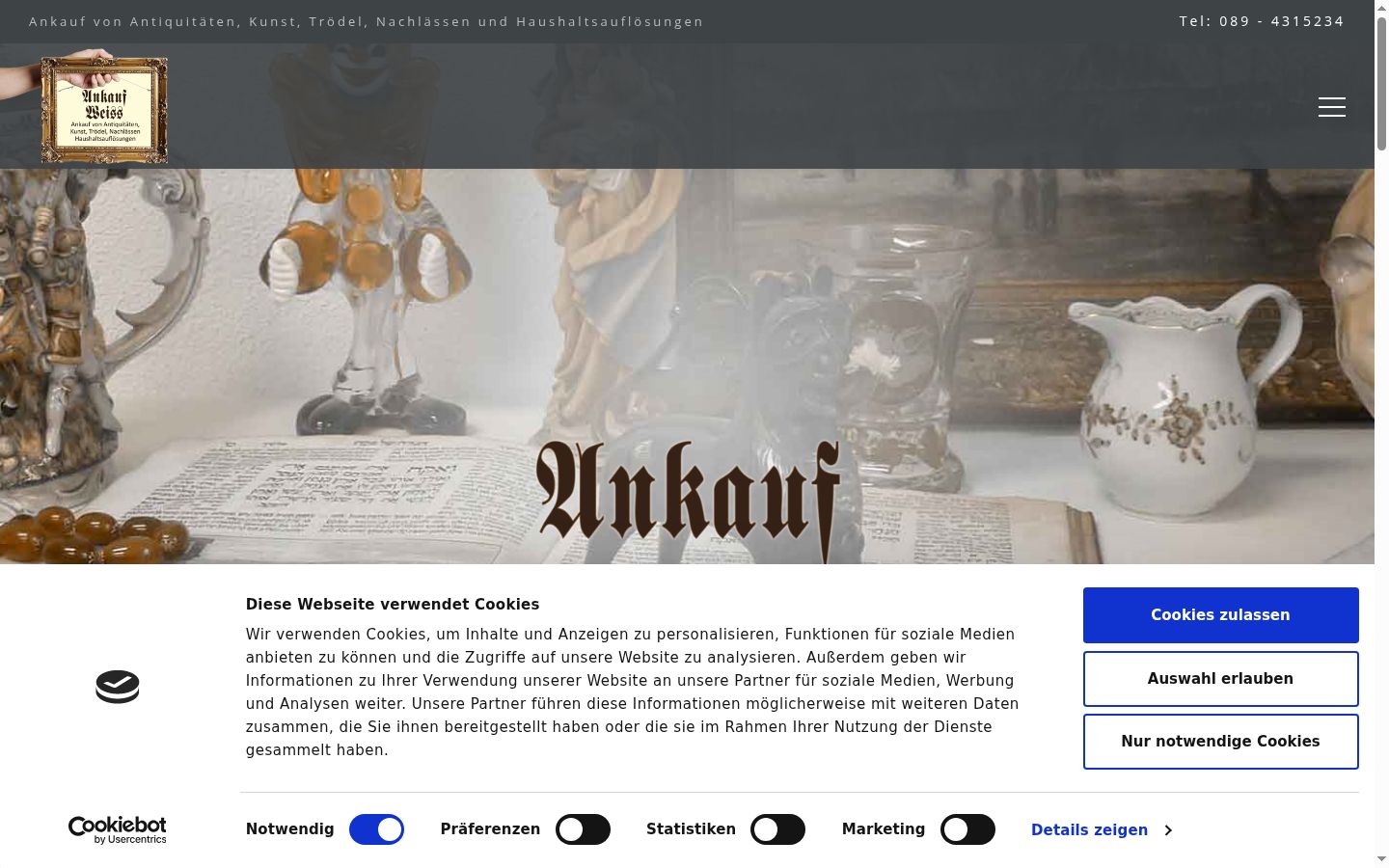 Screenshot of the consent banner shown before any interaction