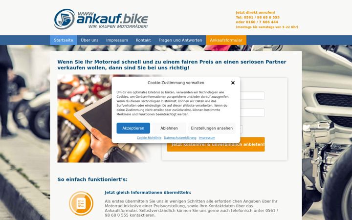 Screenshot of ankauf.bike