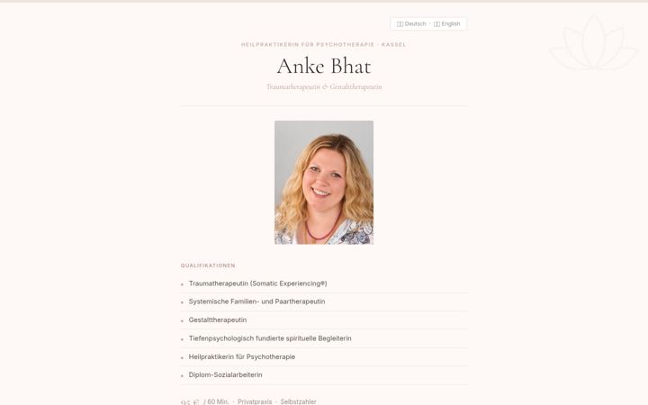 Screenshot of anke-bhat.de