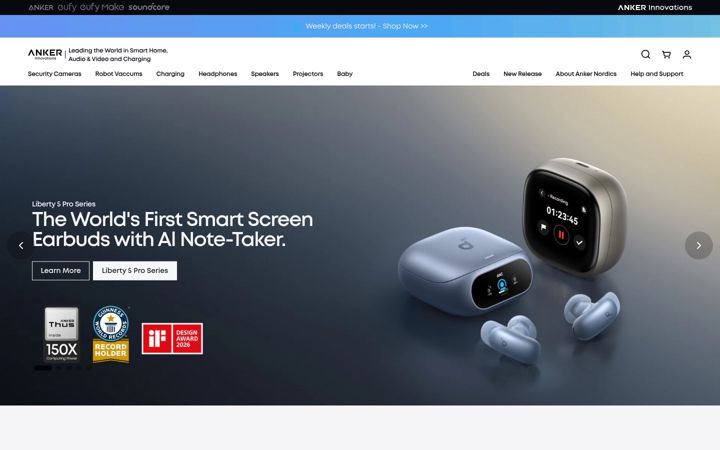 Screenshot ta' anker.com
