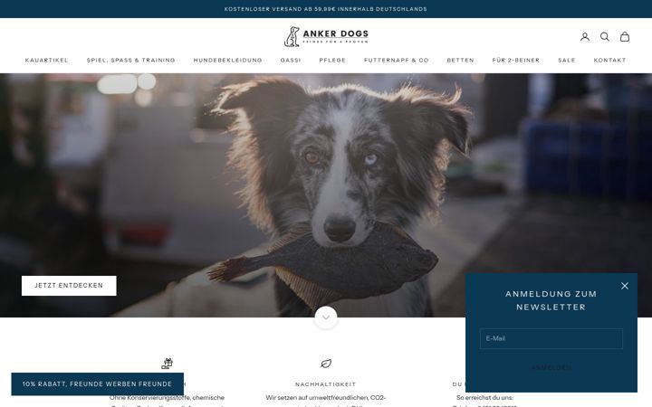 Screenshot of ankerdogs.de
