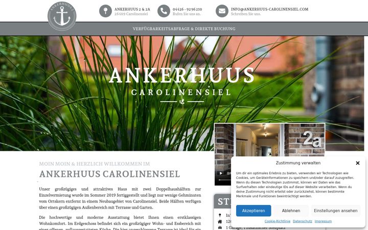 Screenshot of ankerhuus-carolinensiel.com