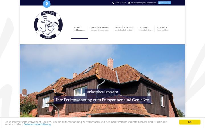 Screenshot of ankerplatz-fehmarn.de