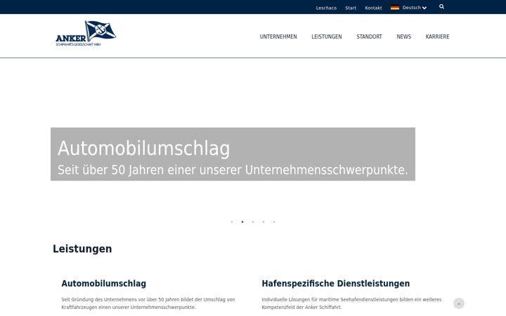 Screenshot of ankerschiffahrt.de