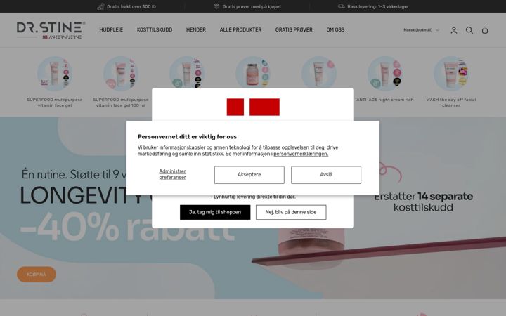 Screenshot stránky ankerstjerne.no