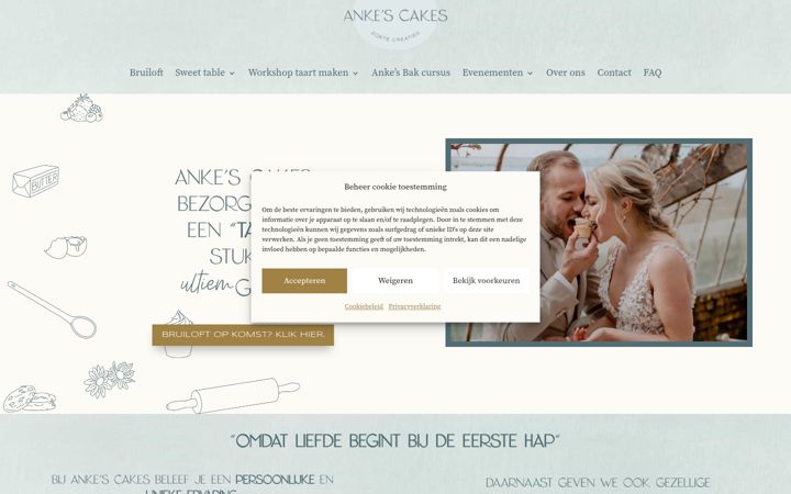 Screenshot di ankescakes.nl
