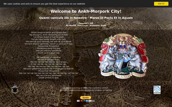 Screenshot of ankh-morpork.city