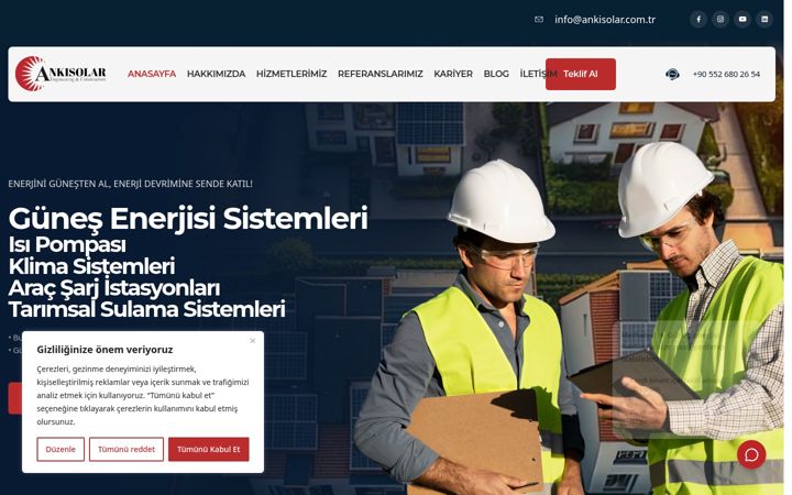 Captura de pantalla de ankisolar.com.tr