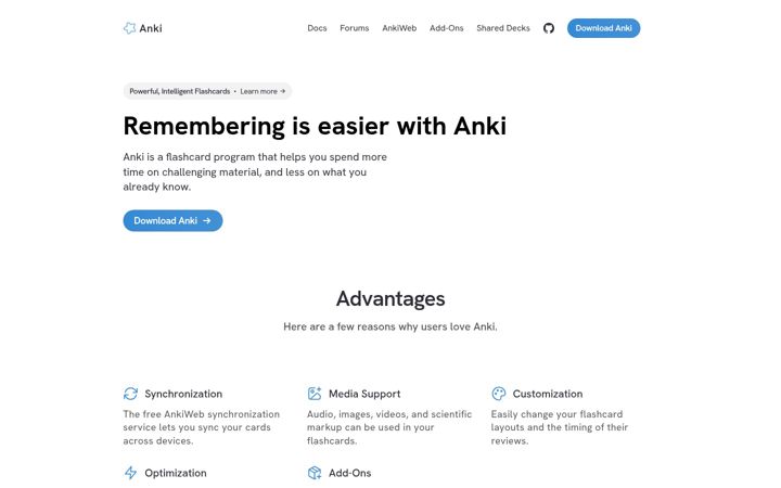 Screenshot of ankisrs.net