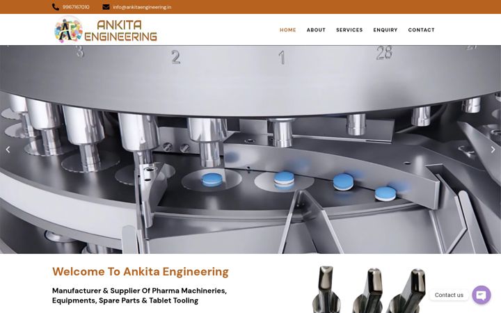 Screenshot of ankitaengineering.in