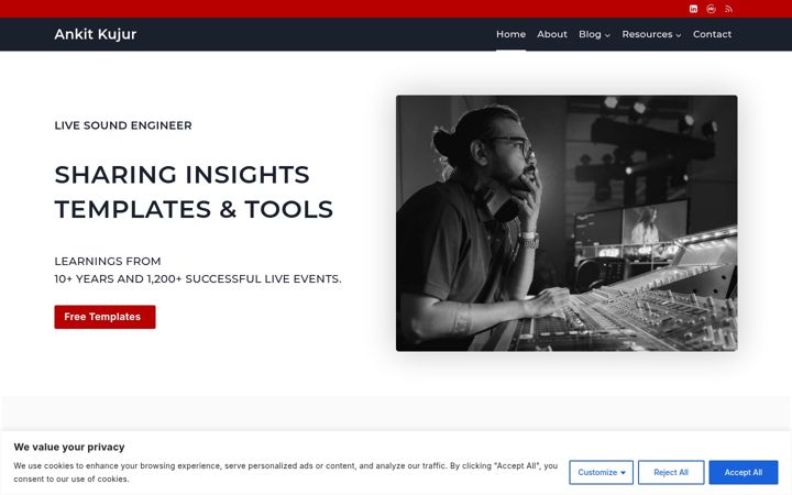 Screenshot of ankitkujur.com
