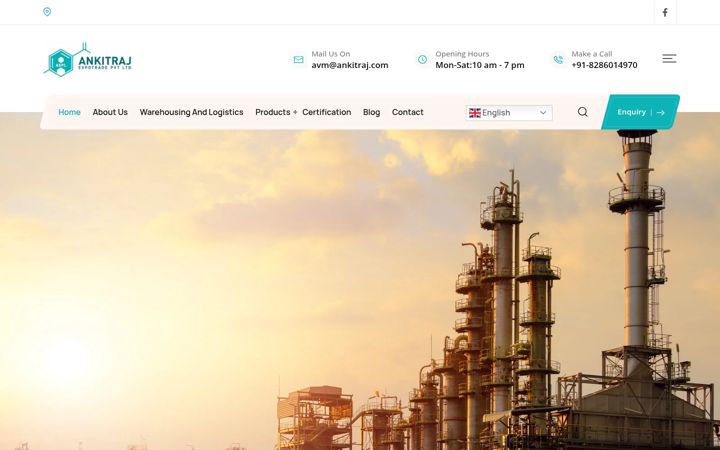 Screenshot of ankitrajexpotrade.com