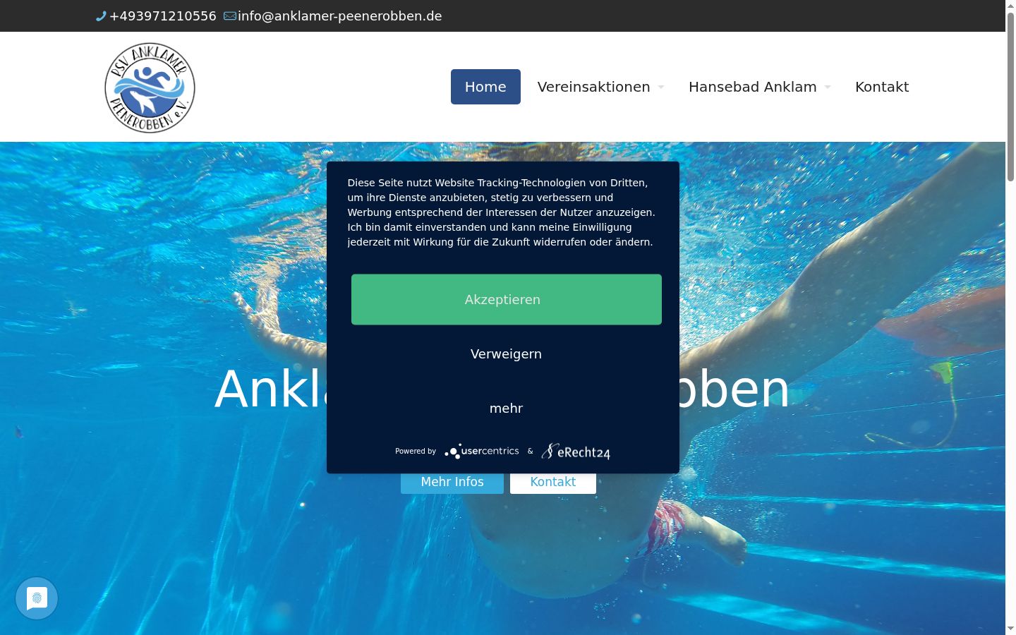 Screenshot of the consent banner shown before any interaction