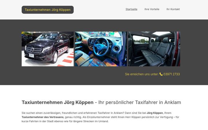 Screenshot of anklamtaxi.de