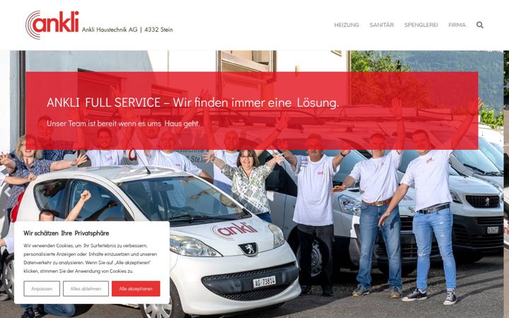 Screenshot of ankli-haustechnik.ch