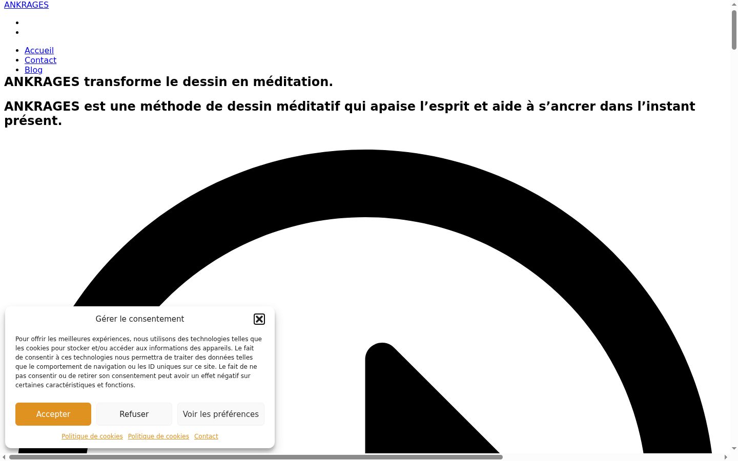 Capture d'écran de la bannière de consentement affichée avant toute interaction