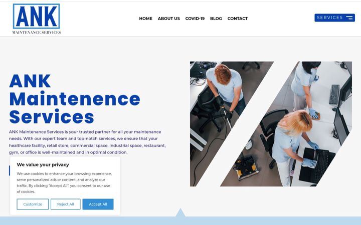 Screenshot stránky ankservices.ca