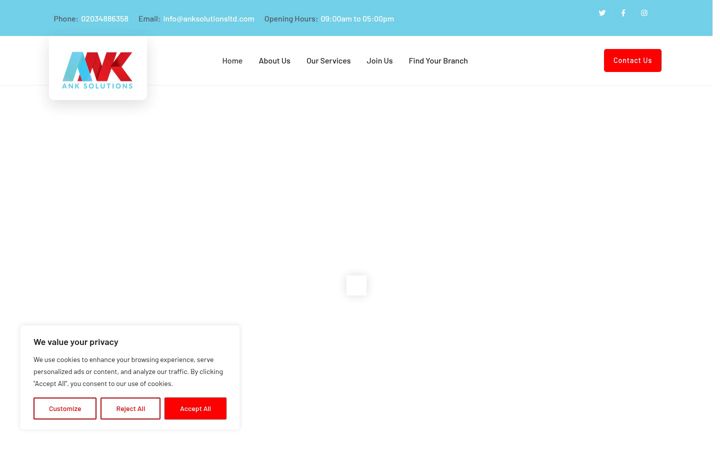 Screenshot of anksolutionsltd.com