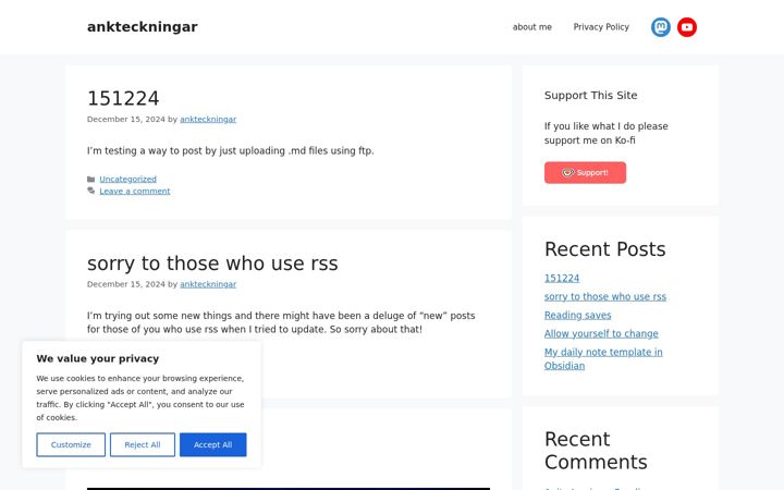 Screenshot of ankteckningar.com