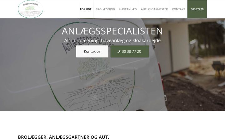 Ekraanipilt saidist anlaegsspecialisten.dk