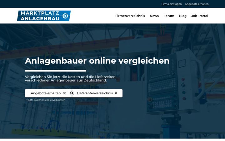 Ekrano kopija anlagenbau-marktplatz.de