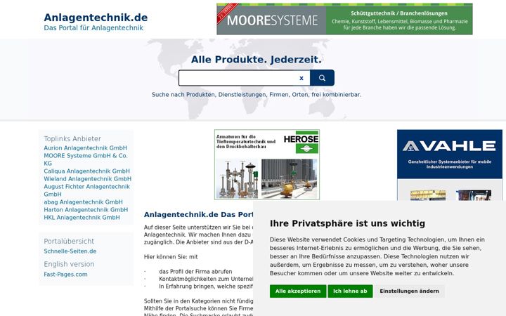 Ekrano kopija anlagentechnik.de