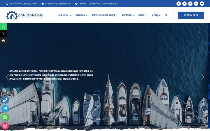 Screenshot of anldenizcilik.com