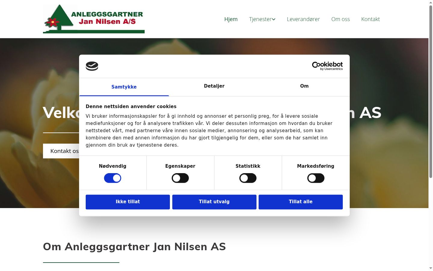 Screenshot of the consent banner shown before any interaction