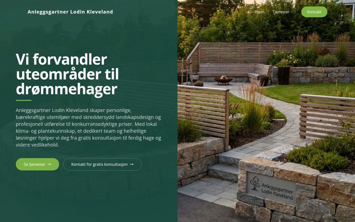 Screenshot of anleggsgartnerkleveland.no