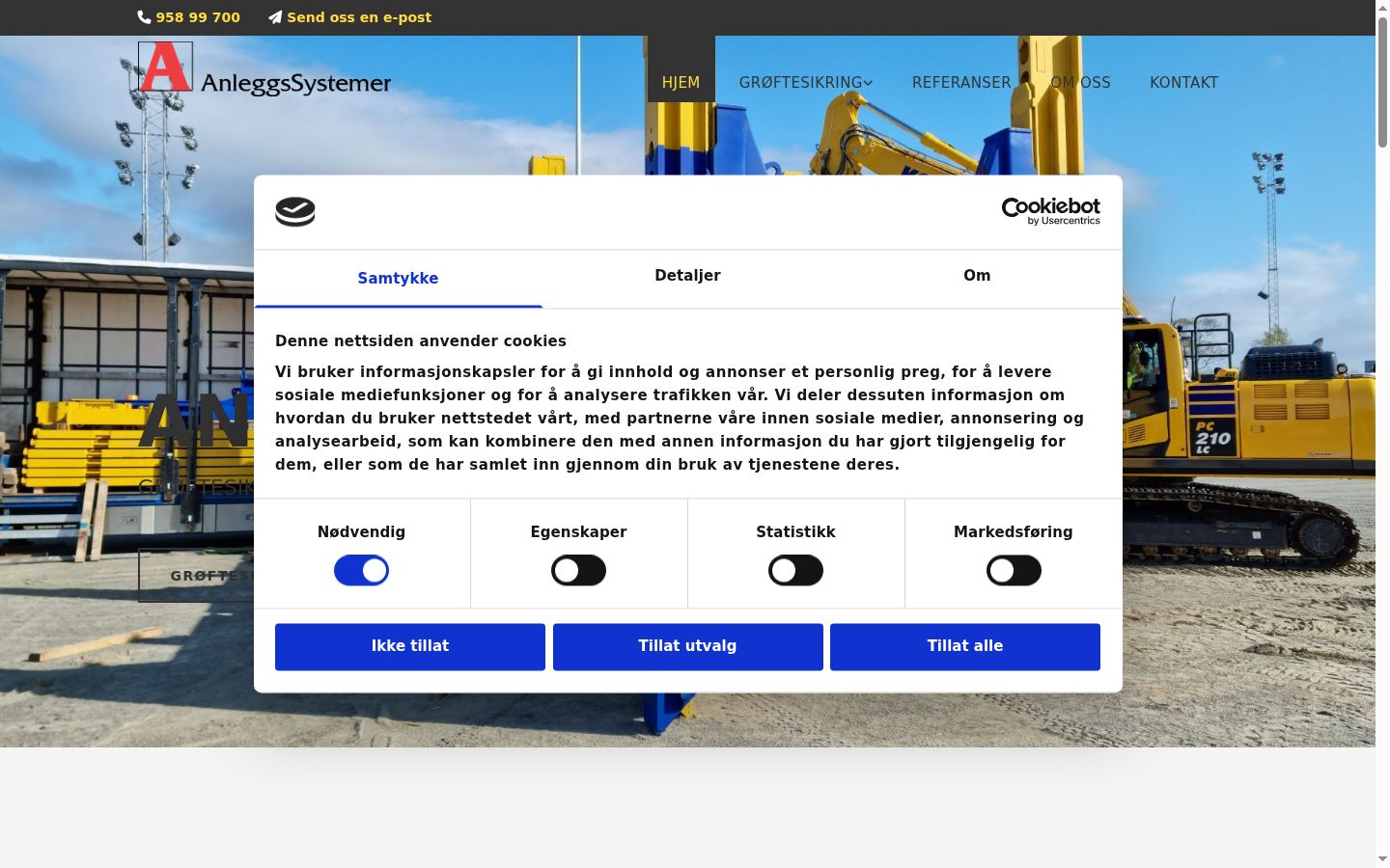 Captura de pantalla del banner de consentimiento mostrado antes de cualquier interacción