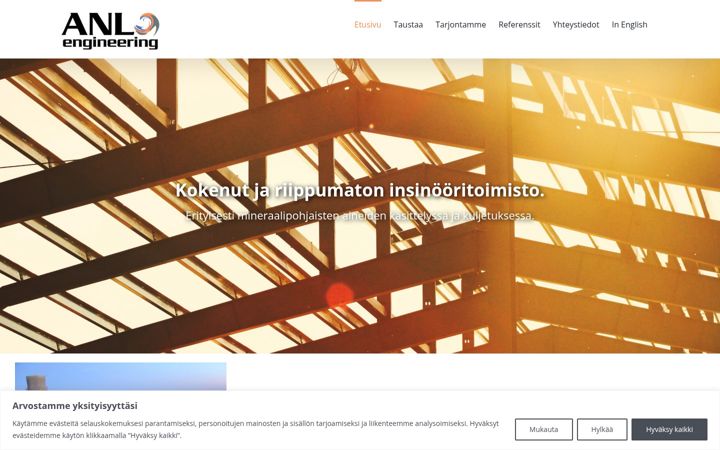 Screenshot ta' anlengineering.fi
