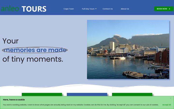 Ekrano kopija anleotours.co.za