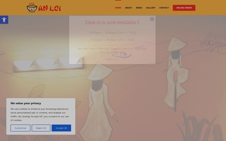 Screenshot ta' anloirestaurant.com