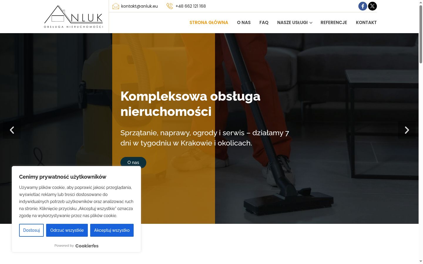 Screenshot del banner di consenso mostrato prima di qualsiasi interazione