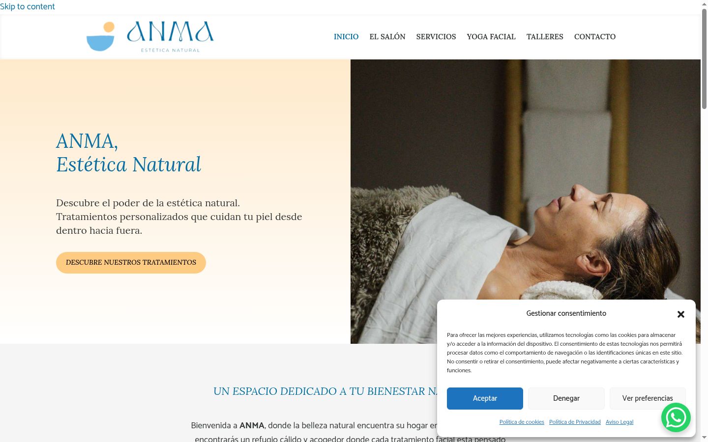 Screenshot del banner di consenso mostrato prima di qualsiasi interazione