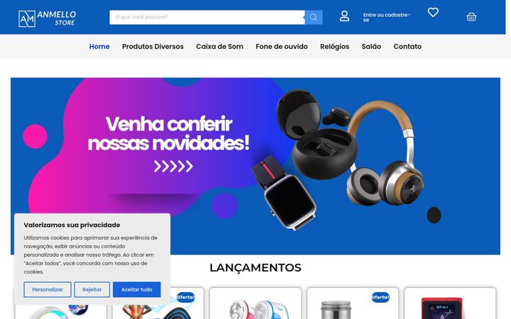 Kuvakaappaus sivustosta anmellostore.com