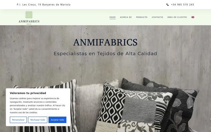 Screenshot του anmifabrics.es