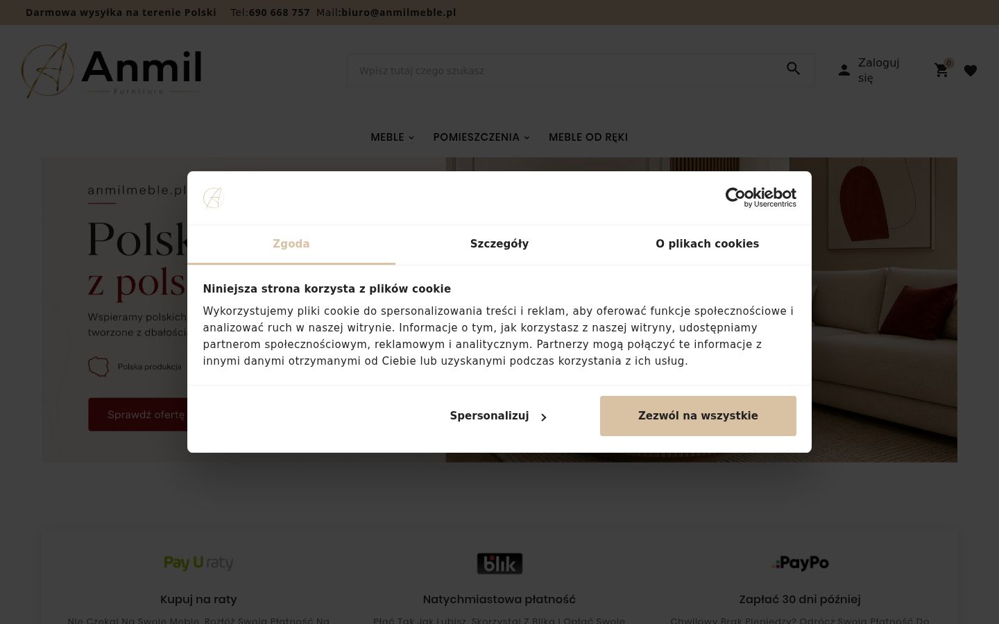 Screenshot des Einwilligungsbanners vor jeglicher Interaktion