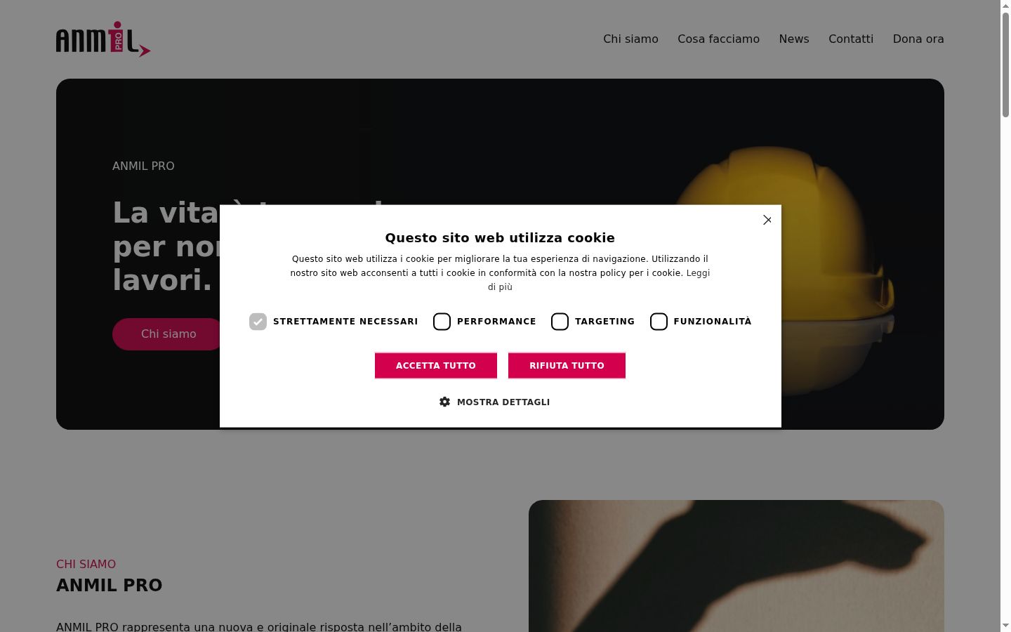 Screenshot of the consent banner shown before any interaction