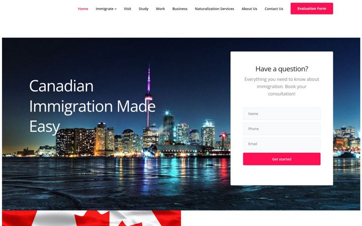 Screenshot stránky anmimmigration.ca