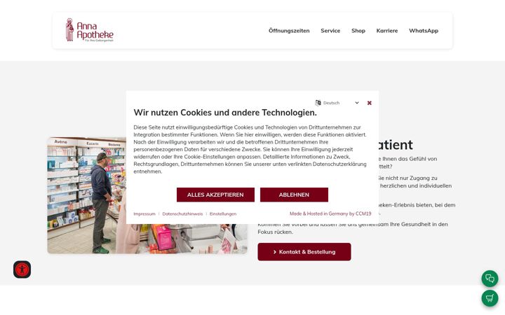Screenshot of anna-apotheke-neufahrn.de