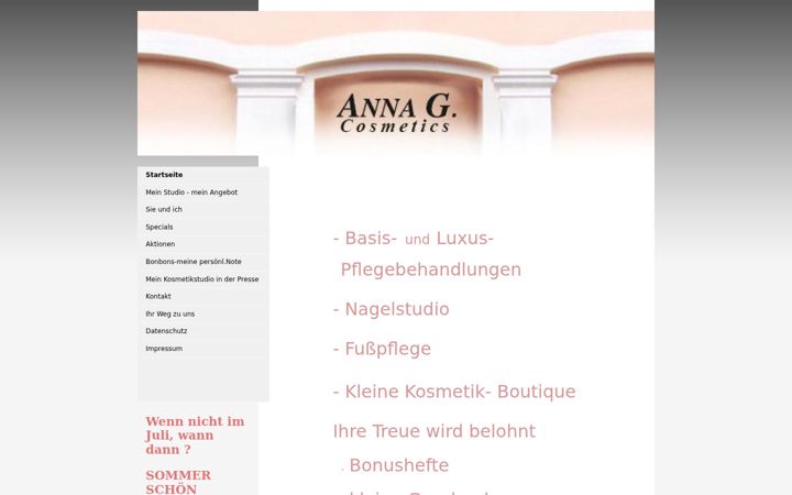 Screenshot of anna-g.net