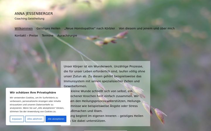 Skærmbillede af anna-jessenberger.de