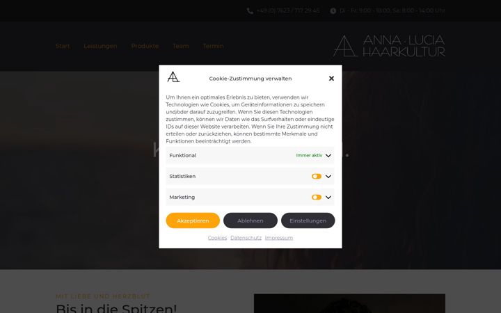 Screenshot of anna-lucia-haarkultur.de