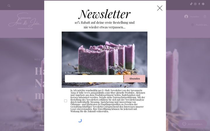 Screenshot von annaandjulie.com